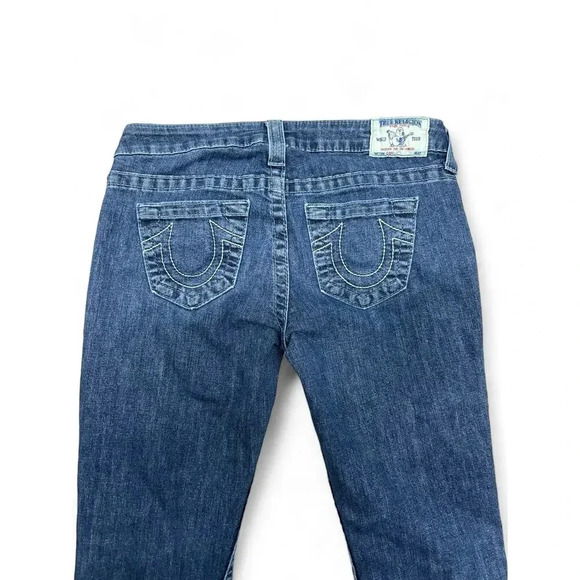 True Religion Catherdral Floral Print Capris Low Rise Cropped Jeans Size 27 - Picture 9 of 10